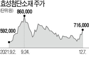 효성첨단소재 황제株 되나…"목표가 100만원"