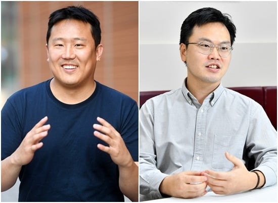 신현성 티몬 의장(왼쪽)과 이재후 번개장터 대표. 사진=한국경제신문·서범세 기자
