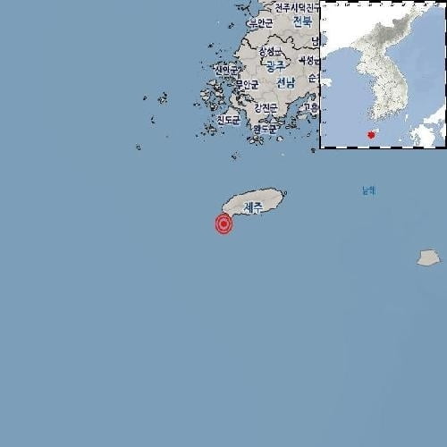 여진 중 최대…제주 서귀포 서남서쪽 규모 3.2 지진