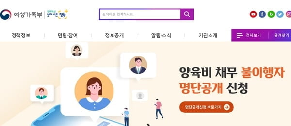 여가부, '양육비 미지급' 아빠 2명 신상 첫 공개