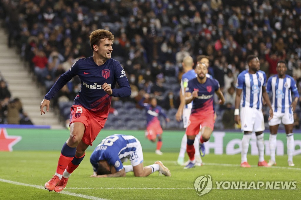 AT 마드리드, 포르투 3-1로 잡고 UCL 16강행…AC 밀란은 탈락