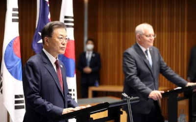 중국 놓고 한뜻 된 韓-호주?…文 "中과 갈등하는 문제 있어"
