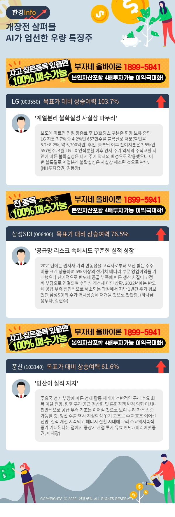 [핫클릭]개장전 살펴볼 AI가 엄선한 우량 특징주