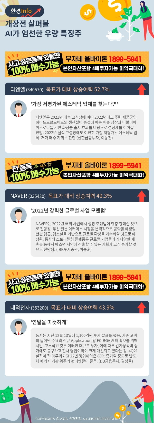 [핫클릭]개장전 살펴볼 AI가 엄선한 우량 특징주