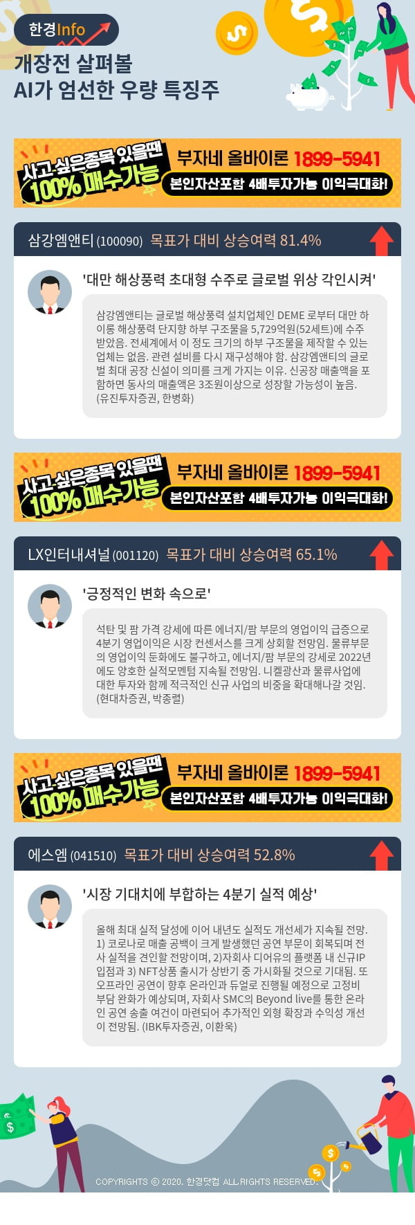 [핫클릭]개장전 살펴볼 AI가 엄선한 우량 특징주