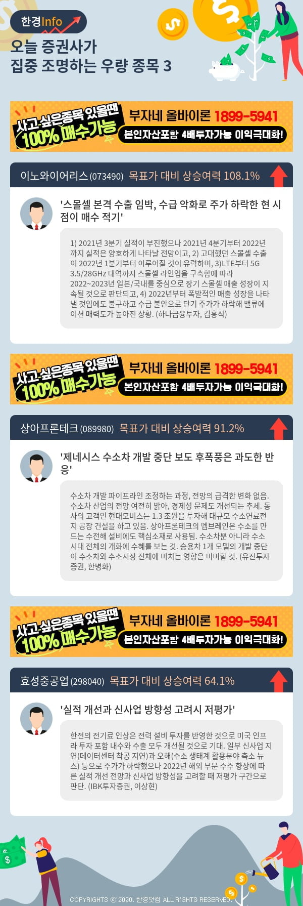 [핫클릭]오늘 증권사가 집중 조명하는 우량 종목 3