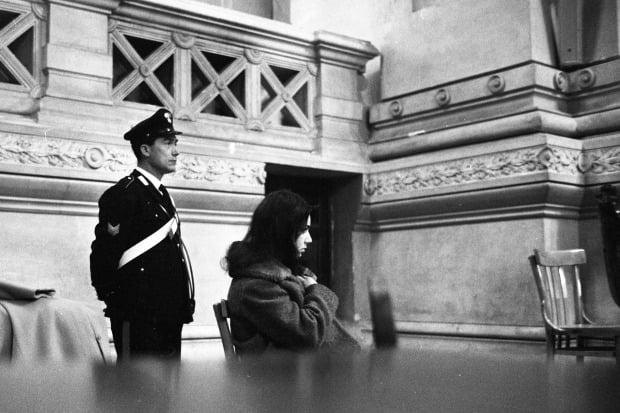 1964년 12월 3일 이탈리아 로마 법원에서 열린 재판에서 아순타 마레스카의 모습. 사진=EPA서 