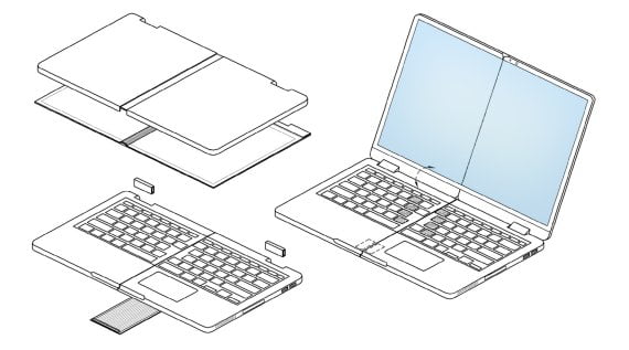 삼성전자가 세계지적재산권기구(WIPO)에 출원한 '멀티 폴더블 전자 기기' 특허  [사진=샘모바일]