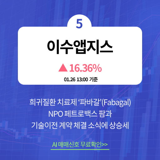 오후장 급등주 PICK 5 - 푸른기술, 에너토크, 대원전선...