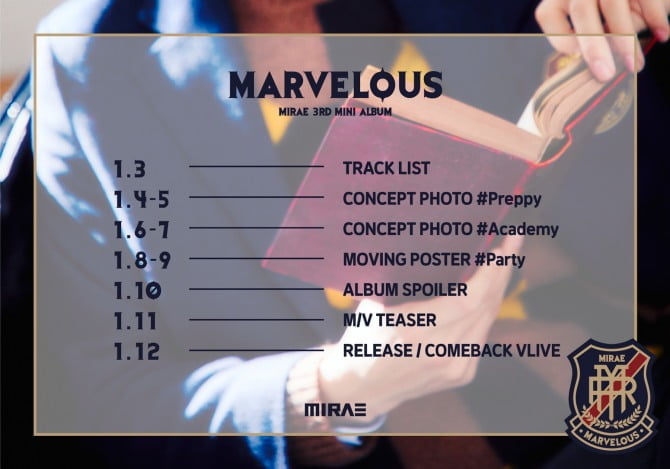 미래소년, 'Marvelous - MIRAE 3rd Mini Album' 스케줄러와 트랙리스트 공개…본격 컴백 카운트다운 돌입