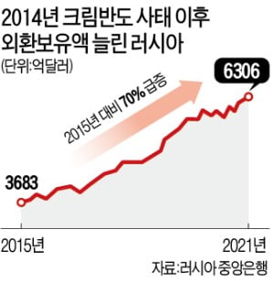 "서방제재 두렵지 않다"…외환곳간 꽉 채운 러시아