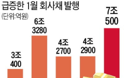 1월 회사채 발행 7조 '사상 최대'