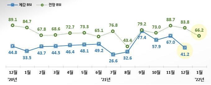 거리두기 강화에 소상공인 체감경기 급랭…넉달만에 하락 전환