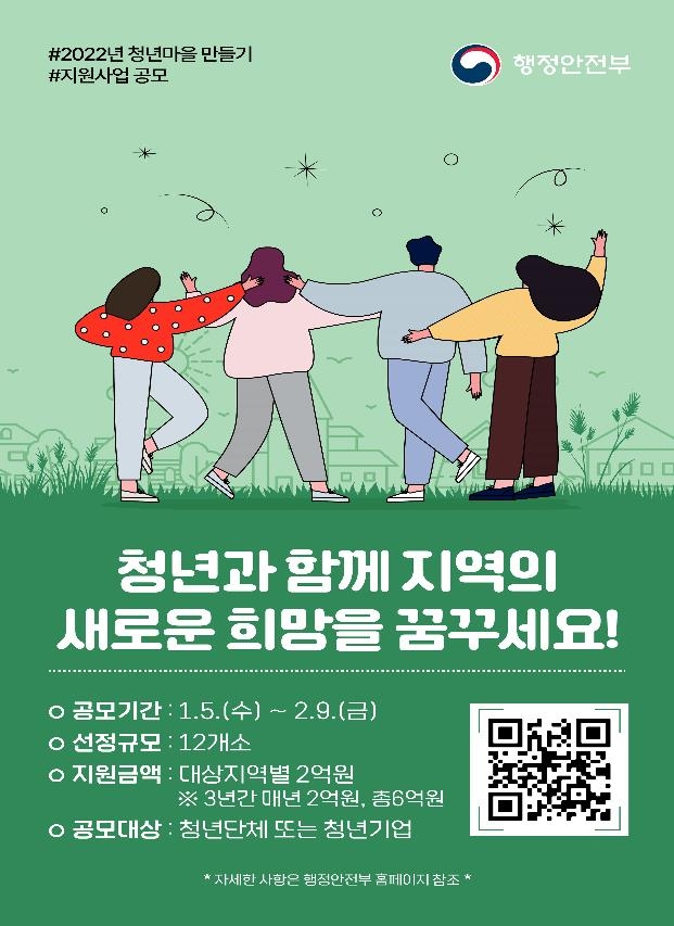 청년들의 마을만들기 사업에 3년간 최대 6억원 지원