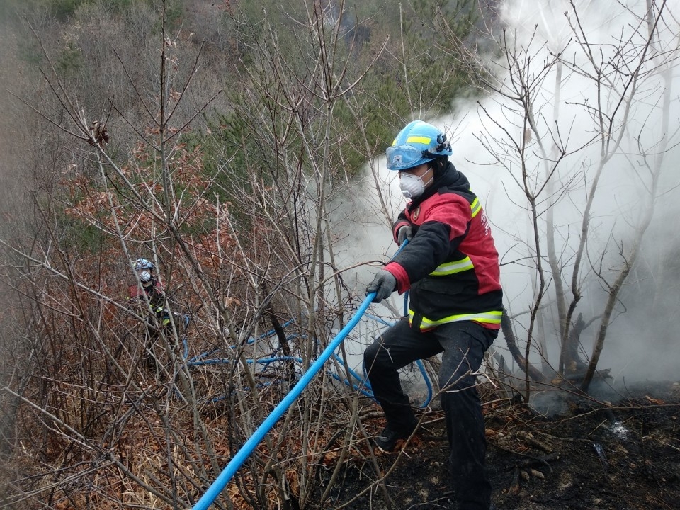 춘천 동면 산불 50분 만에 진화…0.2㏊ 소실