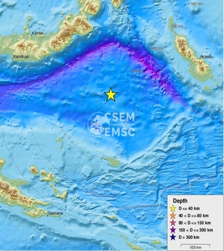 파푸아뉴기니 인근에 규모 5.9 지진(종합)