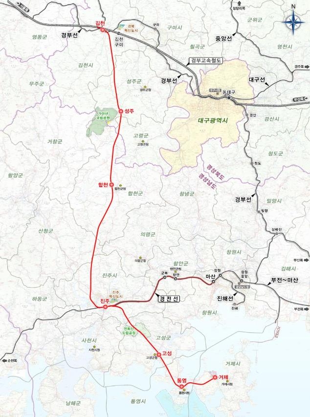 '서울∼거제 2시간대' 남부내륙철도 본격 추진…2027년 개통