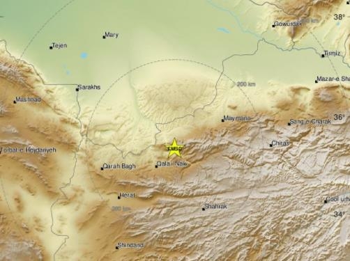 아프가니스탄 서부에 규모 5.6 지진