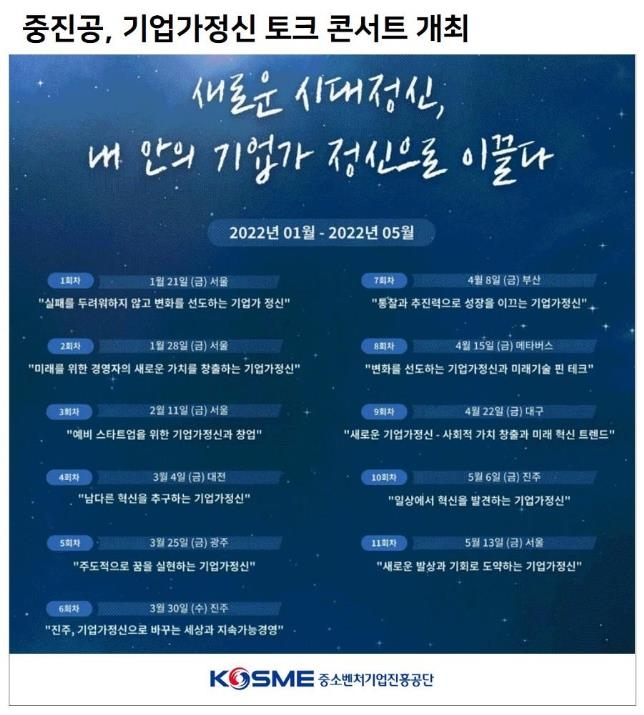 중진공, 기업가정신 인식 제고 토크 콘서트 개최