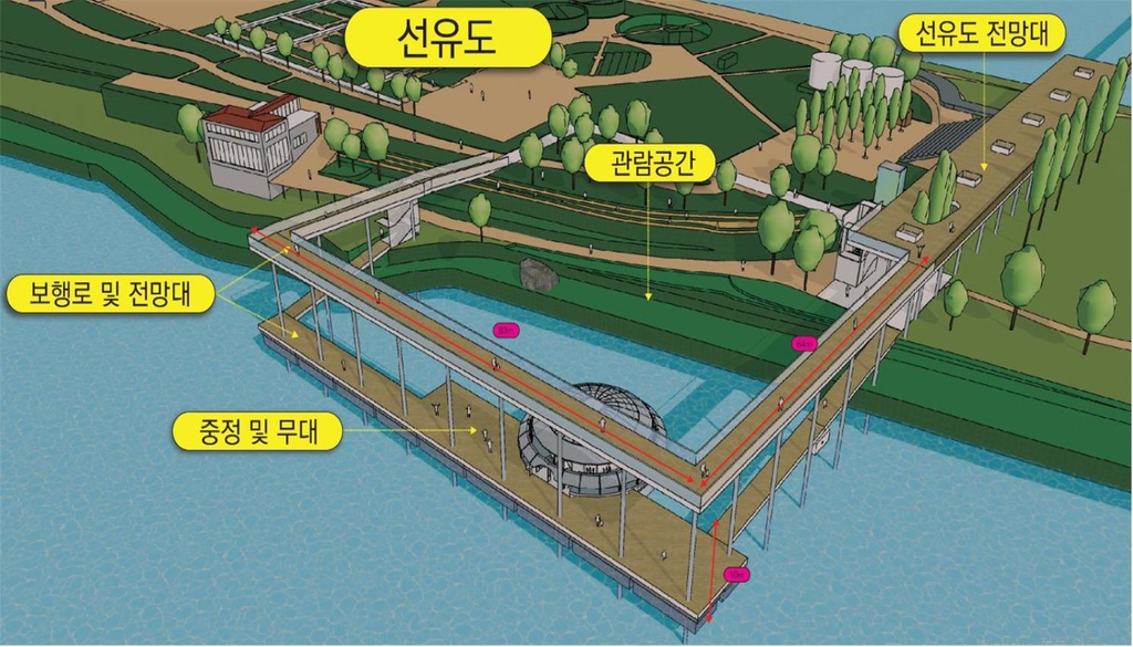 한강 수면위 걷는 192ｍ 산책로 만든다…"수변 랜드마크로 조성"