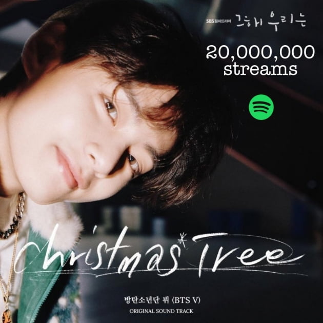 방탄소년단 뷔, ‘Christmas Tree’ 스포티파이 스밍 2000만 돌파...韓 남자솔로 최단기록