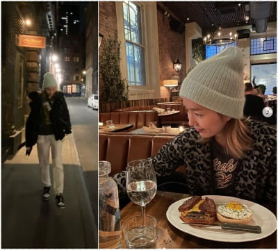 '뉴욕댁' 이진, 햄버거 먹으러 가는 패션이 이렇게 '힙'할 일? [TEN★]