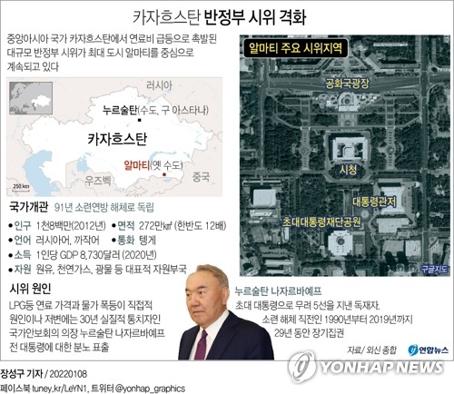 [르포] 러시아군 등 장악한 알마티 '총성' 멎었지만 긴장 지속(종합)