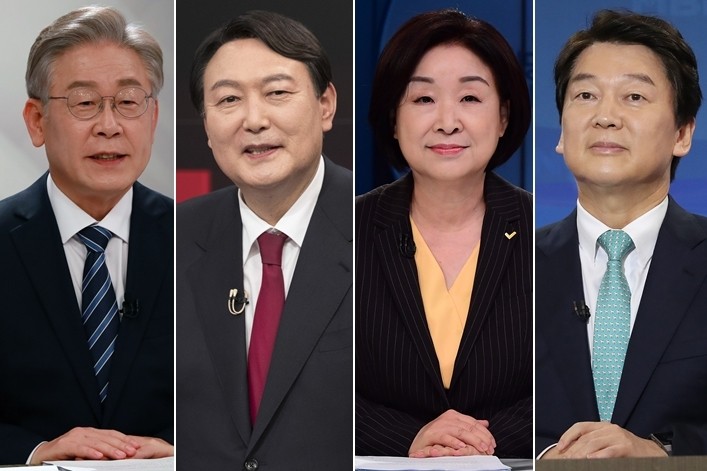 "尹 44.8% 李 33.8%, 尹 41.4% 李 36.2%…安 소폭하락"(종합)