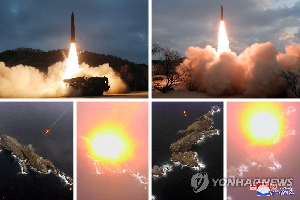 북한, 지대지 전술유도탄·순항미사일 시험발사 동시 공개(종합)