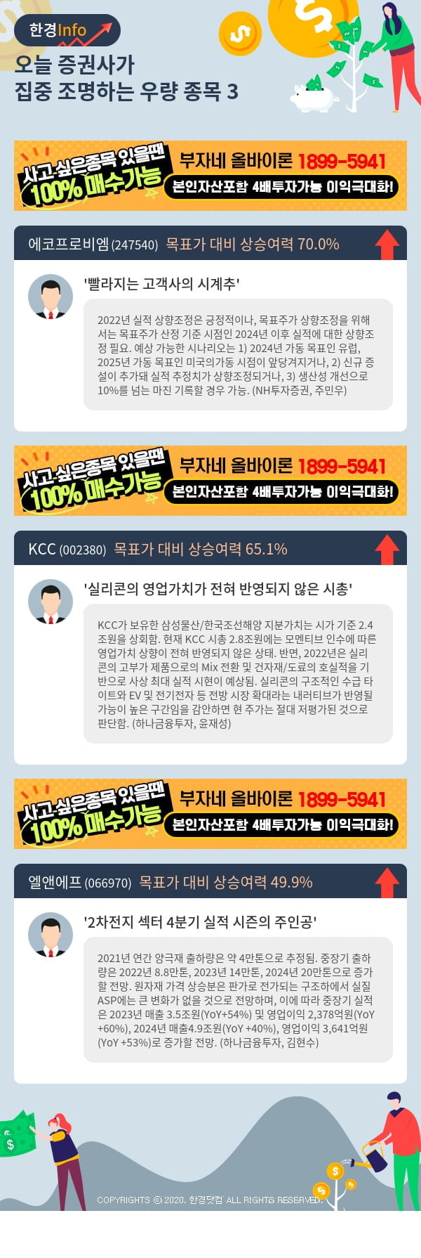 [핫클릭]오늘 증권사가 집중 조명하는 우량 종목 3