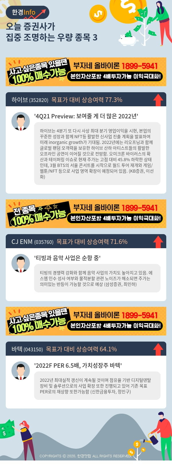 [핫클릭]오늘 증권사가 집중 조명하는 우량 종목 3