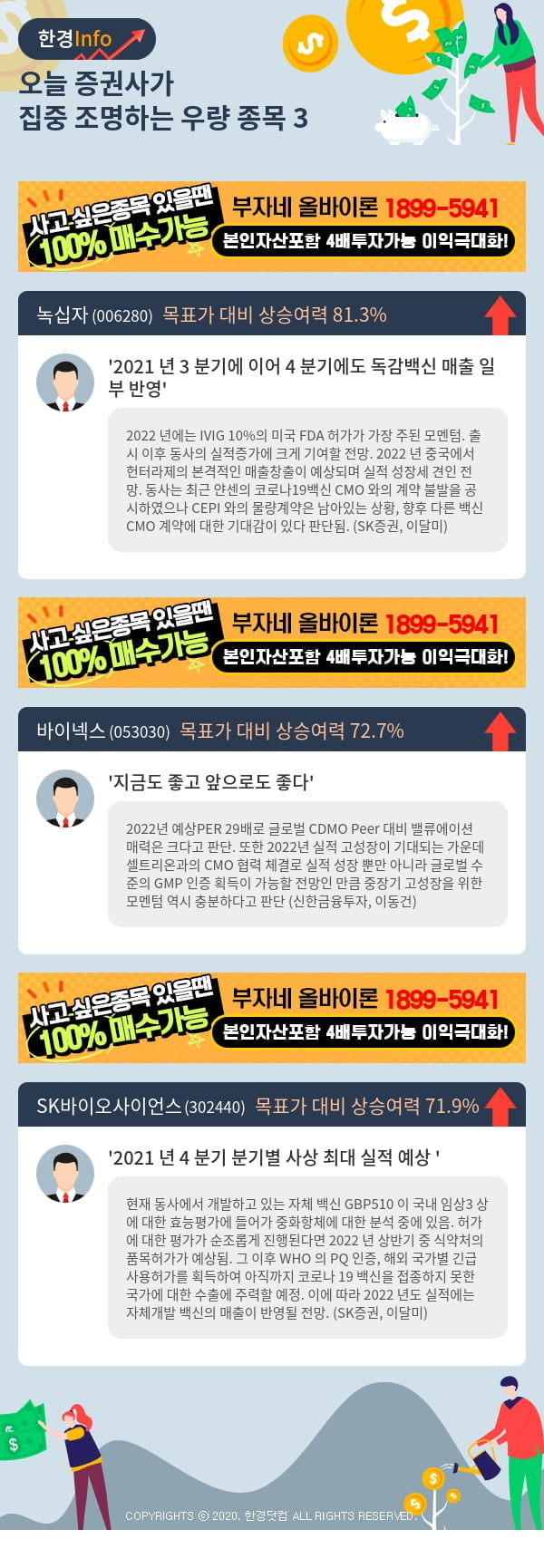 [핫클릭]오늘 증권사가 집중 조명하는 우량 종목 3