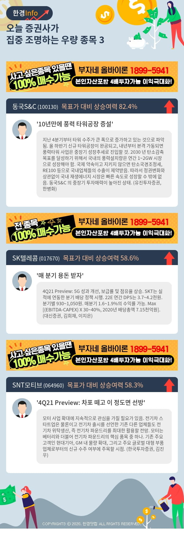 [핫클릭]오늘 증권사가 집중 조명하는 우량 종목 3