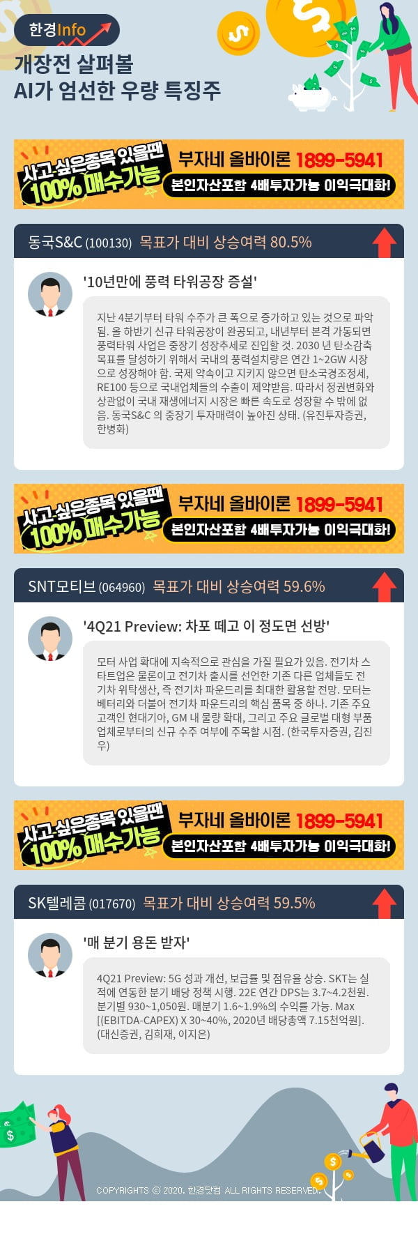 [핫클릭]개장전 살펴볼 AI가 엄선한 우량 특징주