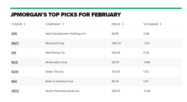 뱅크오브아메리카·버텍스 파마슈티컬…JP모간이 꼽은 2월 톱픽