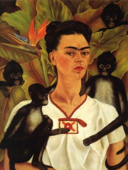 원숭이와 함께 한 자화상, 1943, 베르겔재단