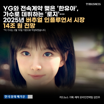 [영상뉴스]YG와 전속계약 맺은 ‘한유아’, 가수로 데뷔하는 ‘로지’… 2025년 버추얼 인플루언서 시장 14조 원 전망