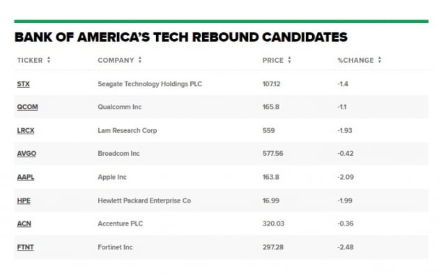 BoA가 뽑은 반등이 기대되는 기술주 