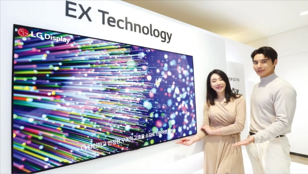 LG디스플레이가 CES 2022에서 선보인 차세대 TV 패널인 ‘OLED.EX’.  LG디스플레이 제공 