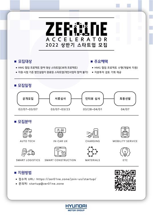 현대차그룹, 상반기 '제로원 엑셀러레이터' 참가 스타트업 모집