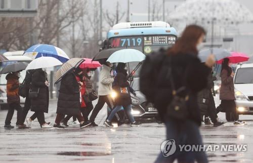 월요일 전국에 비·눈…수도권엔 늦은 오후부터