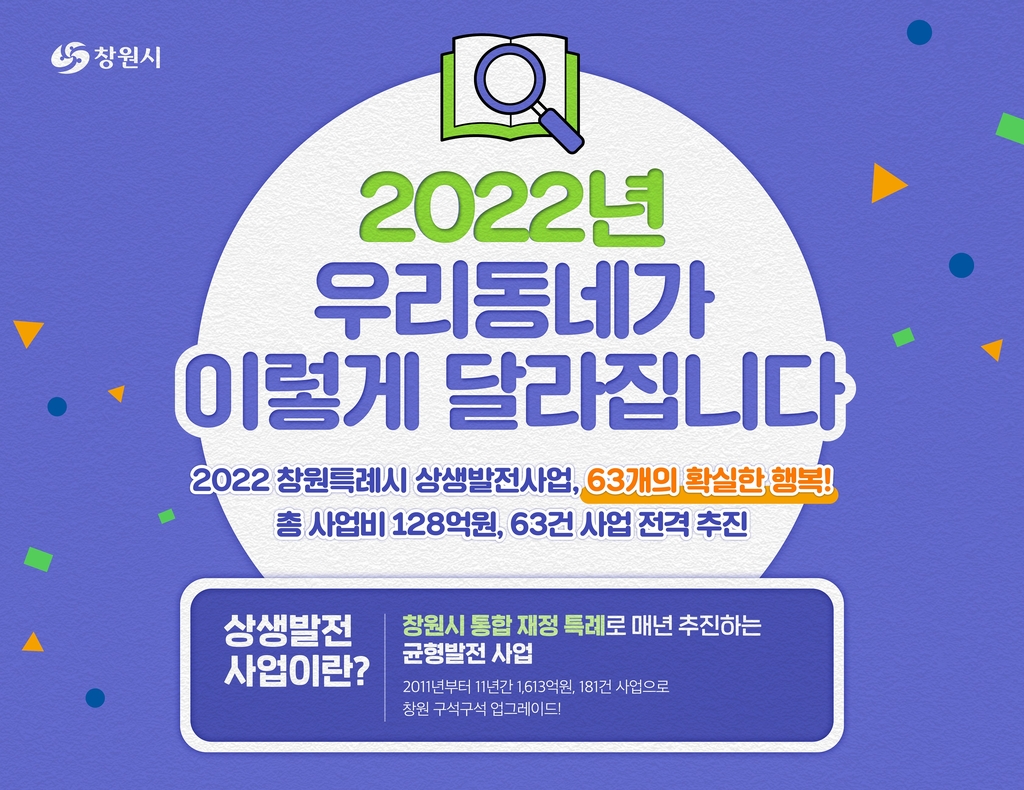 창원시, 올해 시민 체감 상생발전사업 63건 추진…128억 투입