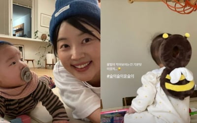 '검사♥' 한지혜, 7개월 딸 발육 고민…"작아보이는 건 기분탓이겠지" [TEN★]