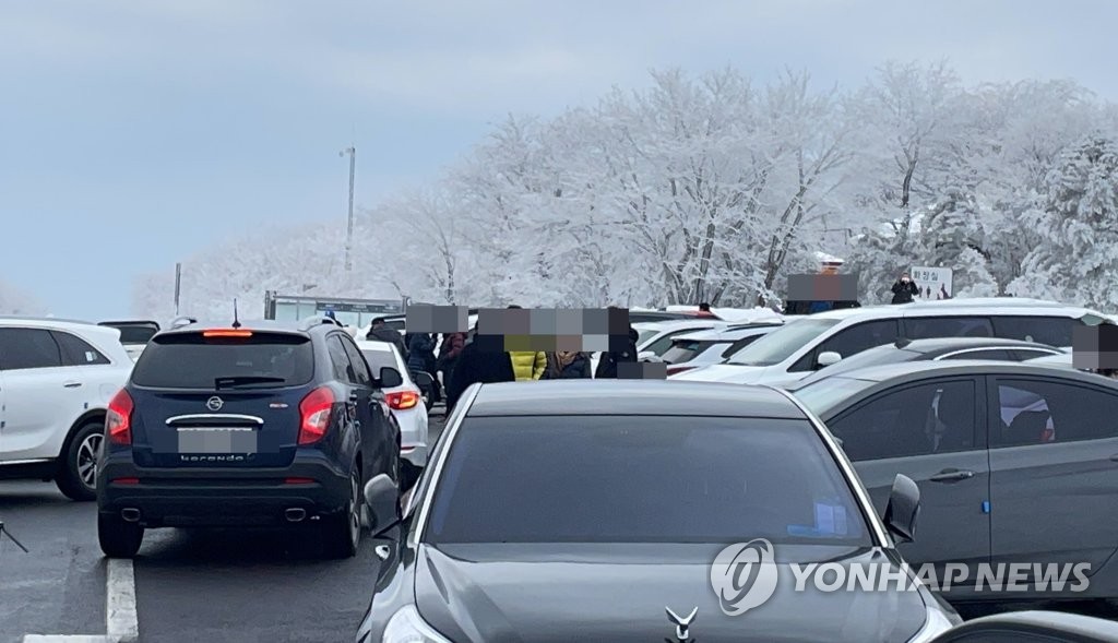 눈 구경에 한라산 1100고지 몸살…제주도 교통난 해소 박차