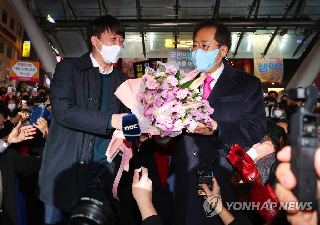 "오직 2번 윤석열"…홍준표·이준석 대구서 원팀 과시