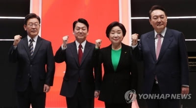 어제 대선후보 4명 선관위 1차 토론회 시청률 34.3%