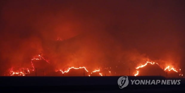 합천 산불 계속 타올라…인력 1000명 야간 진화·100여명 대피