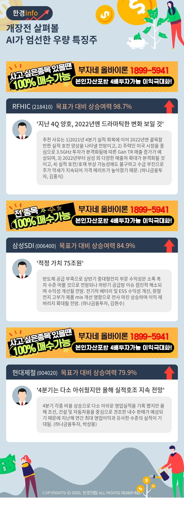 [핫클릭]개장전 살펴볼 AI가 엄선한 우량 특징주