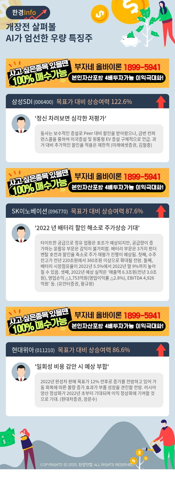 [핫클릭]개장전 살펴볼 AI가 엄선한 우량 특징주