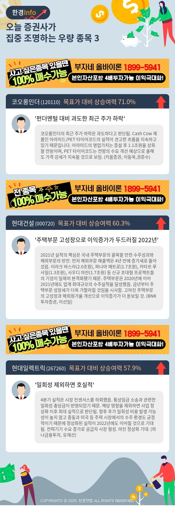 [핫클릭]오늘 증권사가 집중 조명하는 우량 종목 3